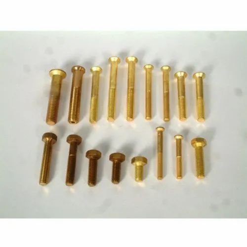 Assorted brass bolts and fasteners